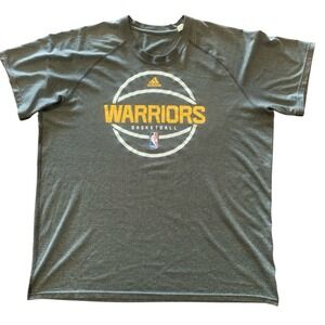 Adidas Golden State Warriors Basketball T-Shirt‎ Mens Large Gray NBA Logo 2015